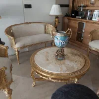 نیم ست حصیری چوب راش با میز وسط