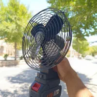 ((پنکه شارژی فلزی باتری بزرگ))