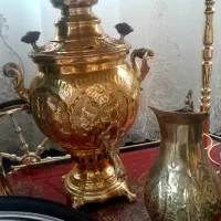 سماور ذغالی طلایی
