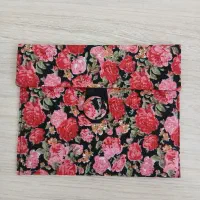کیف همه کاره پارچه ای گل رز قرمز کیف پد بهداشتی