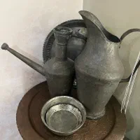 افتابه و پارچ و سینی و کاسه مسی قدیمی