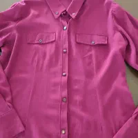 شومیز زرشکی یقه مردانه