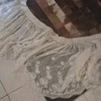 پرده تور سفید نقش دار ۲۳۰در۸۰سانت