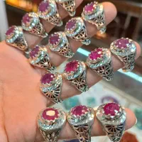 یاقوت سرخ معدنی آفریقا رکاب نقره