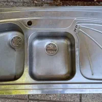 سینک دوقلو اخوان لگن چپ روکار 120×60 ورق ضخیم ۸