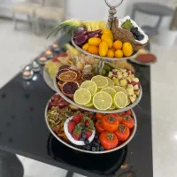 میز تماما چوبی مشکی ۴ نفره