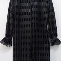 مانتو مشکی مخمل طرح دار در حدنو سایز ۳۸ الی ۴۰