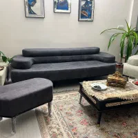 مبل ۸ نفره میز وسط گلمیز  پاف کاملا سالم و تمیز