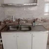 سینک ظرفشویی با کمد زیر سینک و آبچکان