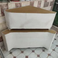 میز عسلی سه گوش دو عدد در دوسایز سفید