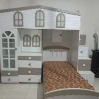 تخت دوطبقه طرح کلبه