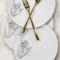 ارکوپال مدل Round Gray Poppy Gold Rim