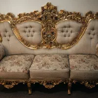 ست کامل مبل استیل کاردستی چوب راش پارچه ایتالیا