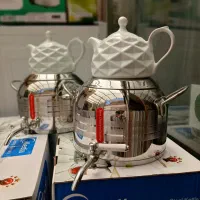 کتری قوری شیردار استیل RSKA ضد زنگ طرح سماور