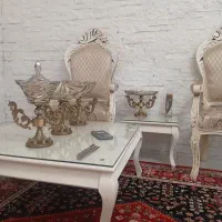مبل استیل 7 نفره با جلو مبلی و عسلی