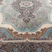 فرش فرهنگیان/۳تخته فرش12متری آبی نقشه کرمان700شانه