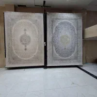فرش خاتون تیتانیوم سبز وطوسی۱۲۰۰شانه نخ ابریشم