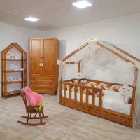 سرویس خواب نوزاد و نوجوان تمام چوب مونته سوری