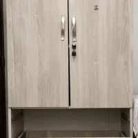 کمد دو درب MDF طرح چوب 3کشو