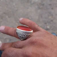 انگشتر نقره دستساز عقیق