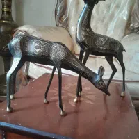 گوزن و آهوی سیاه قلم برنج