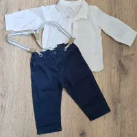 پیراهن شلوار h&mسایز ۶ تا ۹ ماه