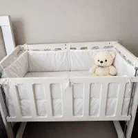 تخت چوبی کودک بصورت چندکاره تخت و گهواره