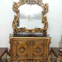 آینه کنسول تمام چوب و تمام منبت