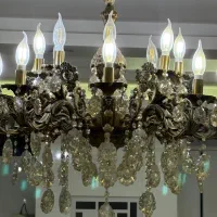 لوستر چند شعله گوی کریستالی کاملا سالم