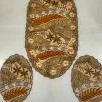 رومیزی ۳ تیکه کار شده دست دوز هندی