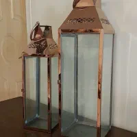 جفت فانوس دکوری رزگلد