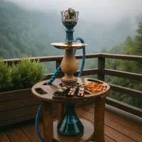 میز قلیان چوبی هوکا