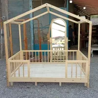 تختخواب چوبی مونتسوری کلبه ای خشابی، سیسمونی کودک