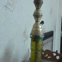 قلیان عتیقه برنجی لوله مسی ۵۰ساله آببندی سالم