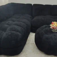 مبل نیم ست ۶نفره تدی مشکی با میز وسط
