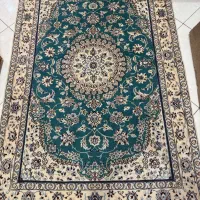 ۲ عدد قالیچه نائین گل ابریشم