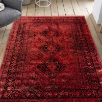 ست فرش قرمز با مبل/ فرش لاکی/کد۹۹