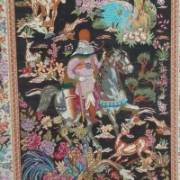 فرش تمام ابریشم.پشتی