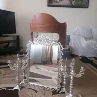 آینه شمعدان برنجی، زیبا،نو وسالم