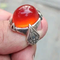 انگشتر نقره عقیق تیغ آب دار سایز ۶۴ هفت چنار