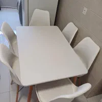 میز و صندلی غذاخوری ۶ نفره ی فایبر گلاس