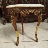 میز عسلی برنج با سنگ مرمر نو نو