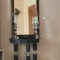 دست کامل ائینه شمعدان باساعت