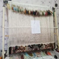 فرش 1.5 متری طرح سالاری چله ابریشم۲۶۰ رج بافته شده