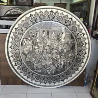 سینی مسی قدیمی بزرگ قلمزنی دست