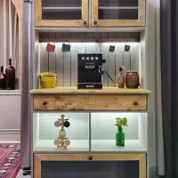 کنسول.کافی بار.درب و پنجره چوبی.کتابخانه