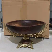 سرویس پذیرایی ۴ تکه برنجی و چوب گردو