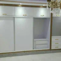 کمد ام دی اف سفید طلایی شرایطی کد f803
