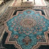 فرش ۹متری فیروزه ای