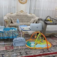 ست زیبا  وسایل  نوزاد همه وسایل موجود در عکس